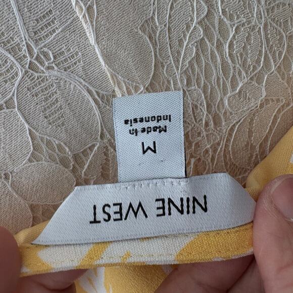 Nine West butter yellow wrap midi dress M adjustable strap resort sundress NWT - Picture 7 of 12